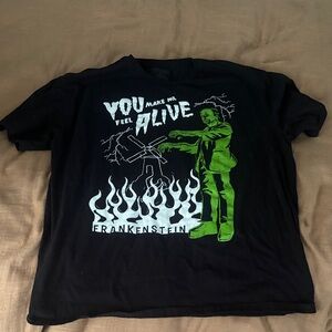 Frankenstein Black and Green Graphic Tee